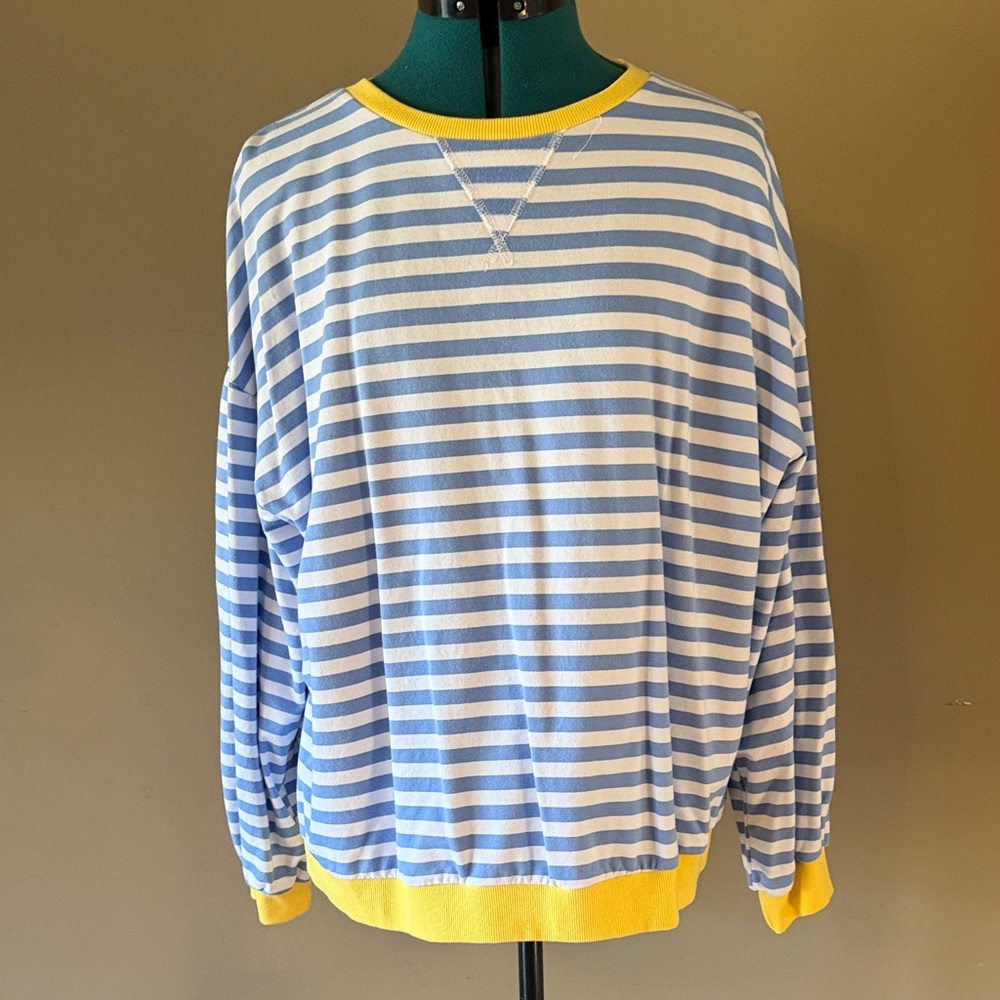 Striped Blue and Yellow Women’s pull over top